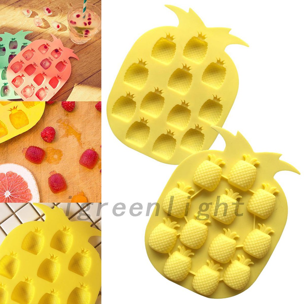 Silicone Pineapple Ice Cube Tray Mould Shape Fruit Chocolate Jelly Freeze Apple 