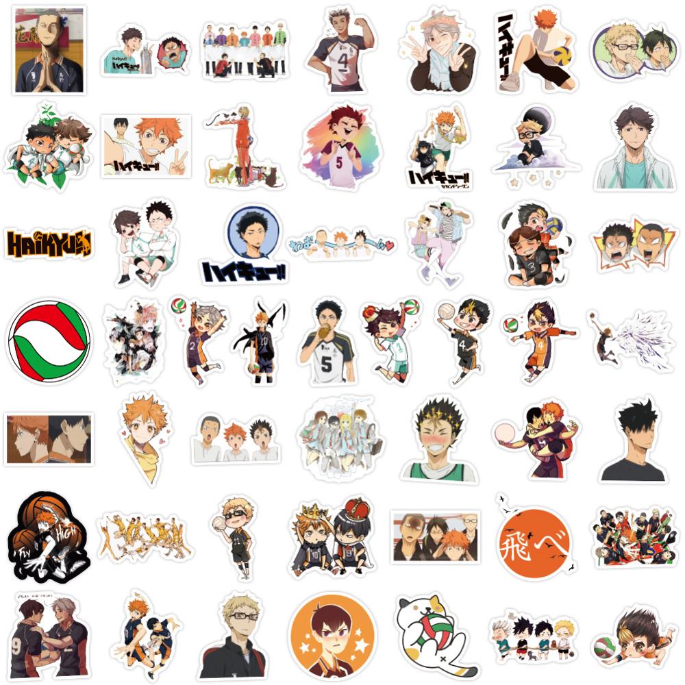 50pcs pack japan anime cartoon anime haikyuu stickers aesthetic laptop bicycle guitar skateboard waterproof stiker shopee singapore