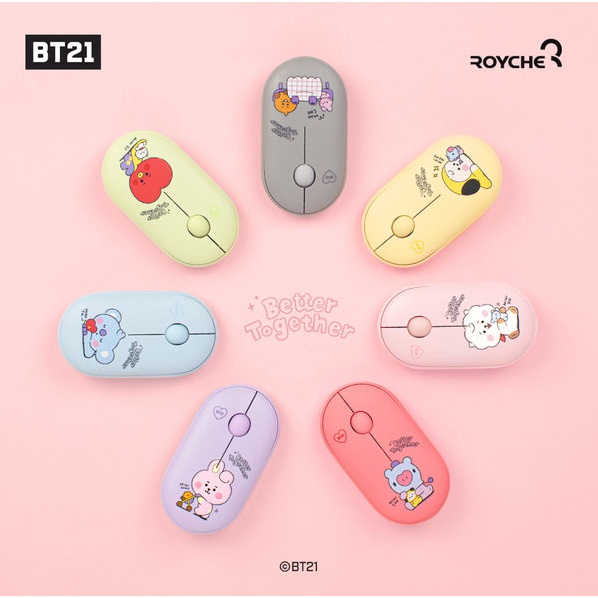 BTS BT21 Official LITTLE Buddy Baby Bluetooth Mouse 2.4Ghz Wireless