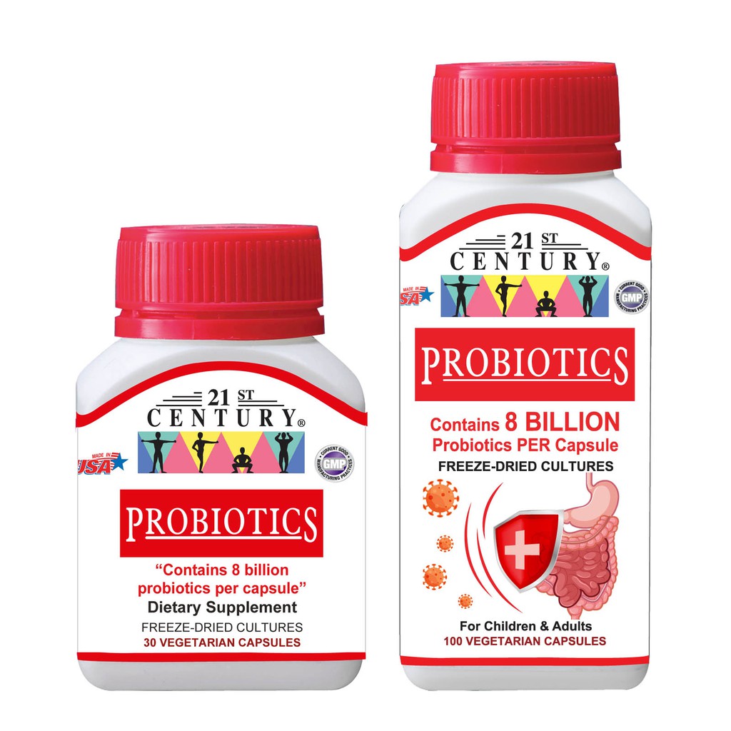 21st Century Probiotics, 8 Billion Cfus 30 or 100 Vegecapsules Shopee