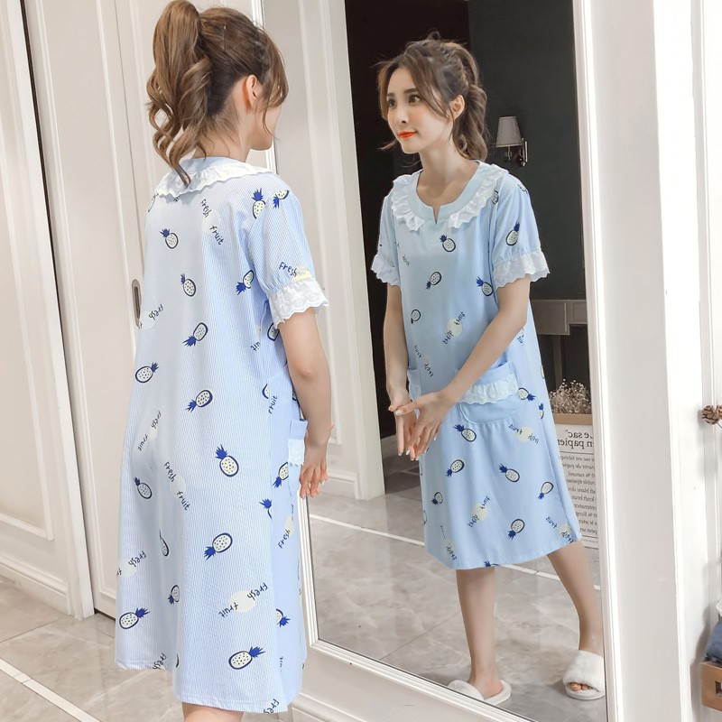 Maternity Dress Korean Style Pregnant Womens Fashion Stripe Loose Dress