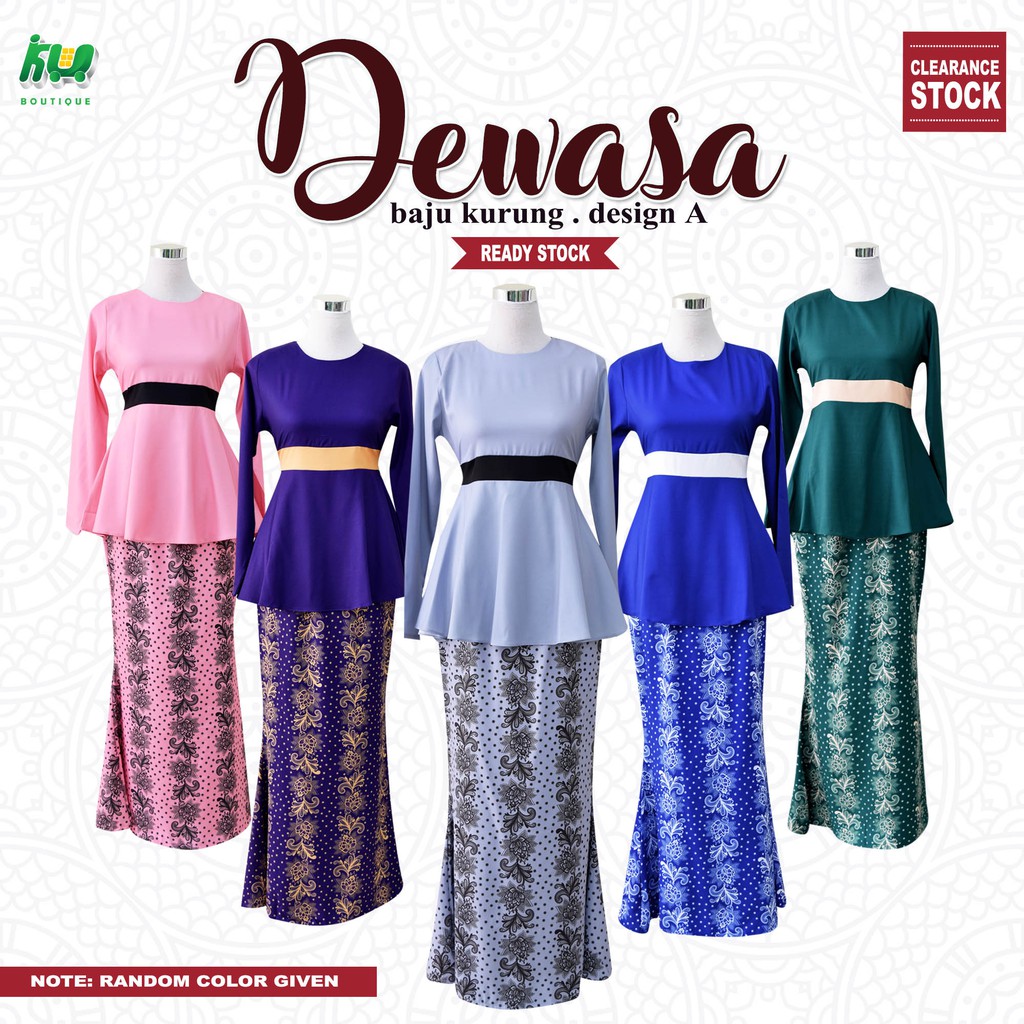 Baju Kurung Dewasa Clearance Stock Shopee Singapore