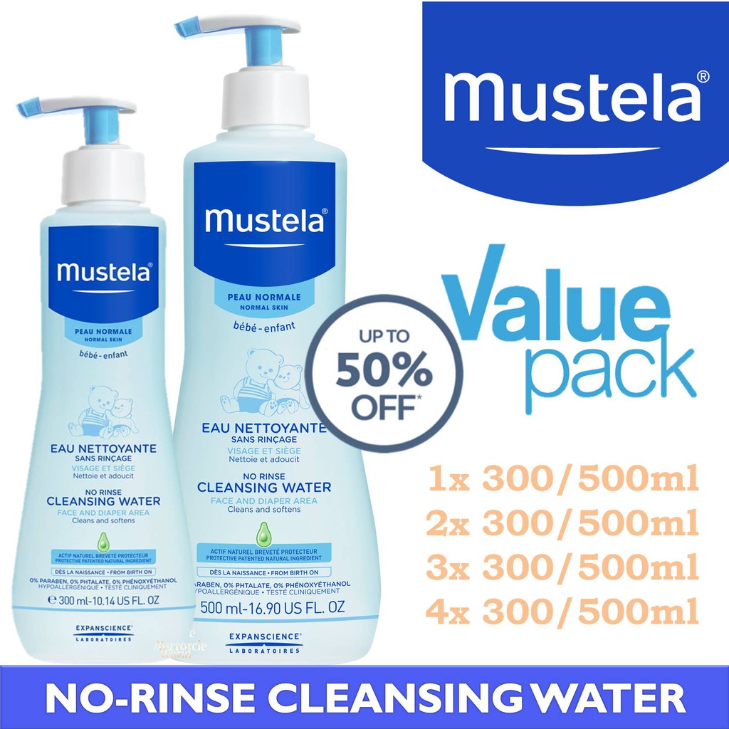 mustela no rinse cleansing water
