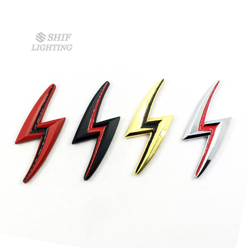 1 X Metal Lightning S Logo Car Auto Decorative Side Fender Rear