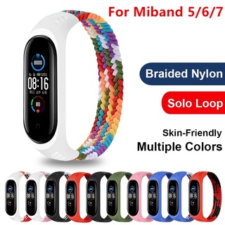 Bracelet for Xiaomi Mi Band 7 6 5 Strap Nylon Braided Watchband Smart Watch Miband 7 Strap
