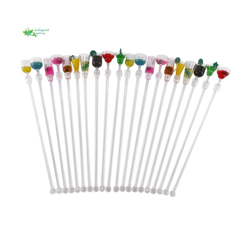20Pcs Tropical Drink Stirrers Cocktail Drink Stirrers 9 inch Mixer Bar