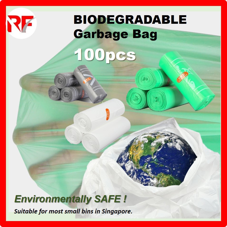 100pcs Biodegradable Garbage Trash Bag MediumSized Flat Type 48x52cm