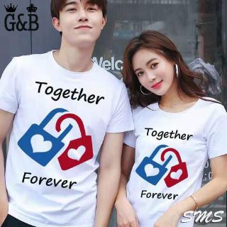 Image of Couple t shirts together forever lock