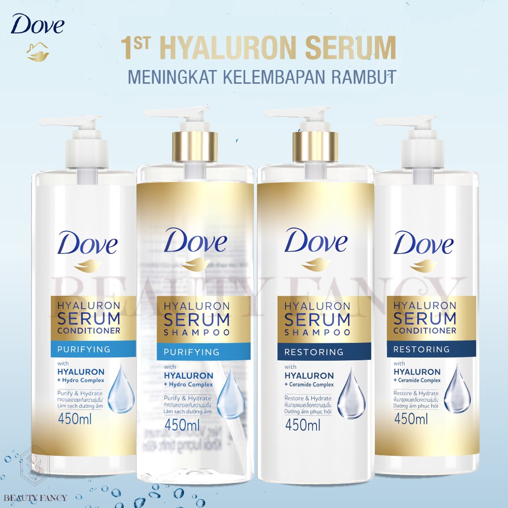 Dove Hyaluron Serum Shampoo Restoring Purifying 190ml 450ml Shopee Singapore