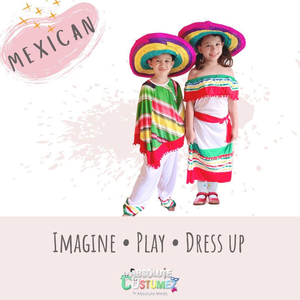 [SG Seller Local] Mexican Traditional Wear/ Boy Girl Costumes Shopee