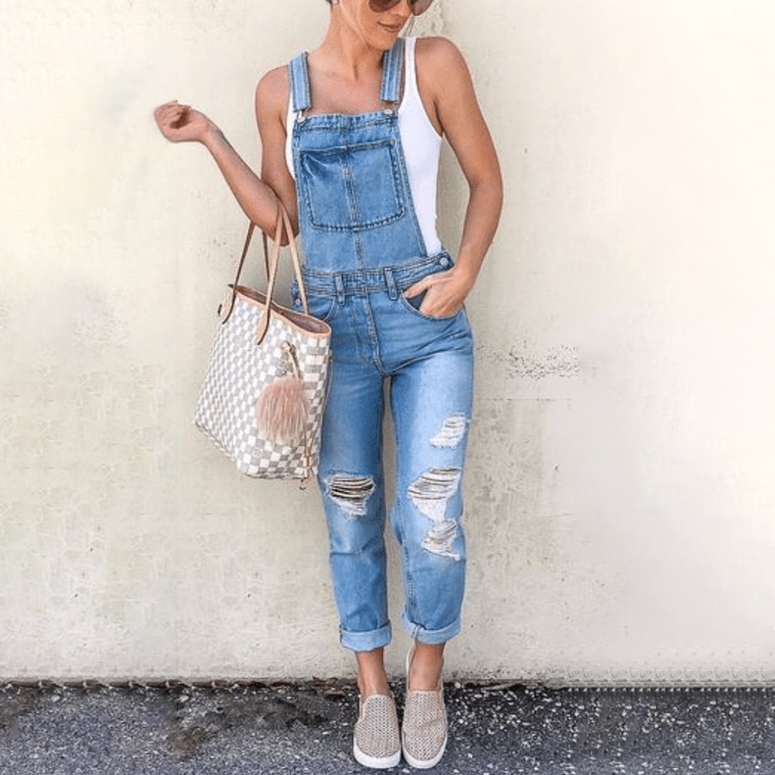 blue denim jumpsuits