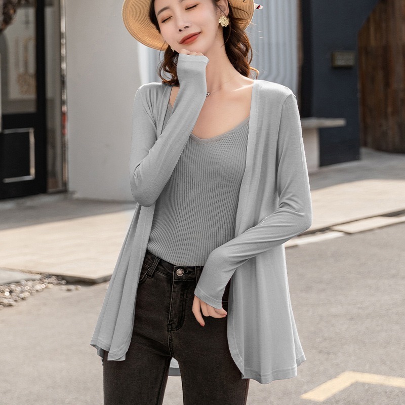 Women s Modal Cardigan  Shawl Long Sleeve Summer Air 