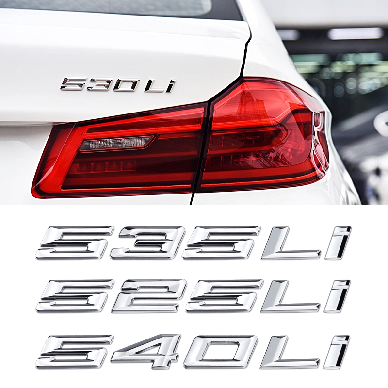 Bmw New 5 Series Modified Metal Digital Logo 520i 523 525 528li Car Tail Digital Rear Box Label Sticker Shopee Singapore