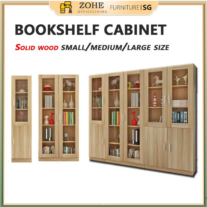 ZOHE Bookcase Bookshelf Combination Office Solid Wood Filing