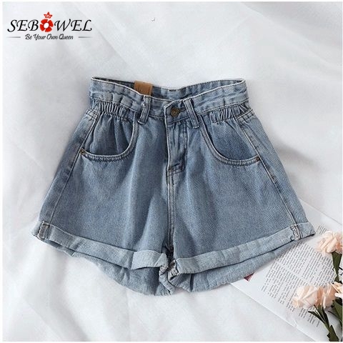 women's black stretch denim shorts