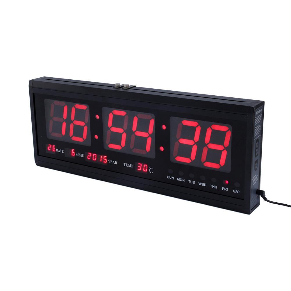 [Ready Stock]Large Modern LED Digital Wall Clock Date Temperature Hour ...