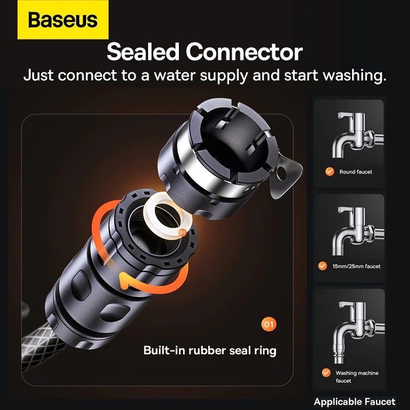 Baseus GF8 Self Storage Car Washer Gun High Pressure Water Spray Nozzle Cleaning Tools Auto Home Garden Portable Washing
