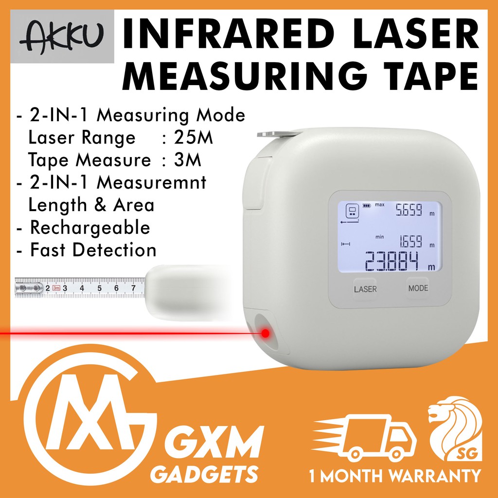 Xiaomi Akku 2 in 1 Measuring Tape Digital Laser Measure Laser Ranging