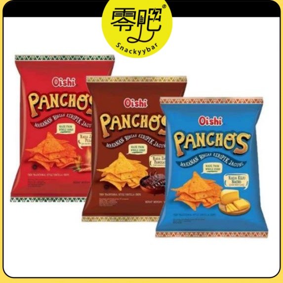 Ready Snacks Oishi Nachos Panchos Cheese Beef Bbq Hot Spicy Keripik