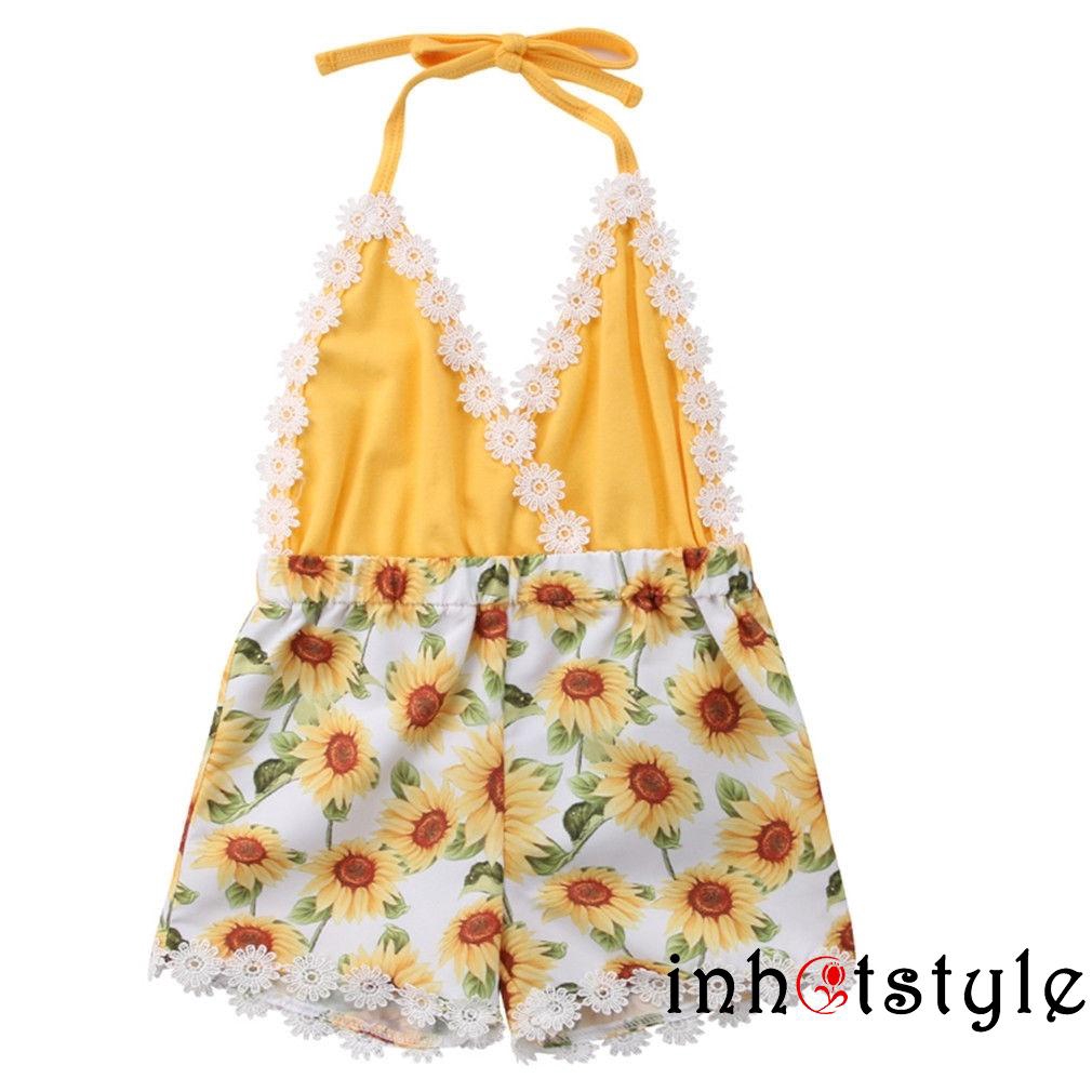 girls sunflower romper