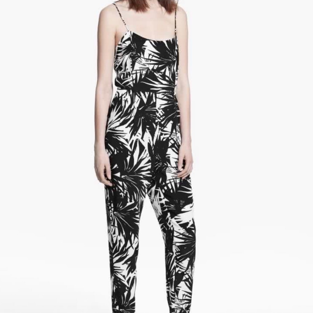 mango long printed jumpsuit