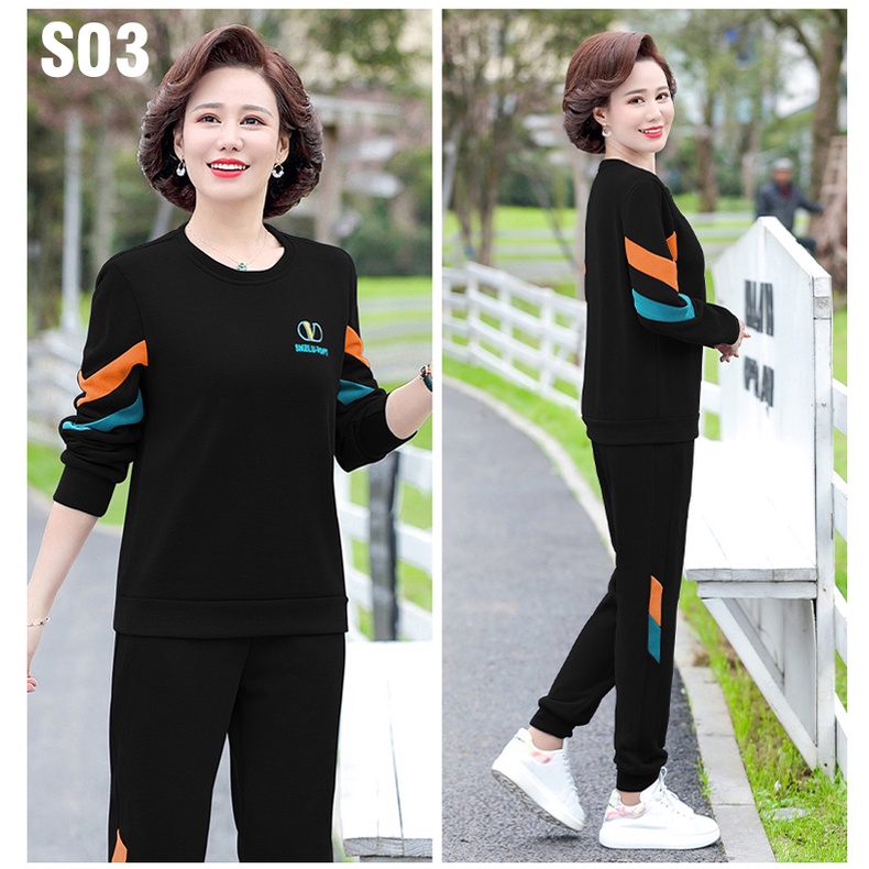 Bộ quần áo thu đông cho mẹ chồng