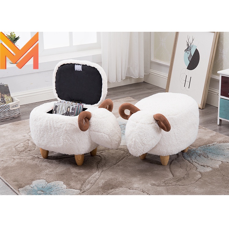 Cute Animal Shape Ottoman Children’s Stools Footrest Stool With/Without Storage