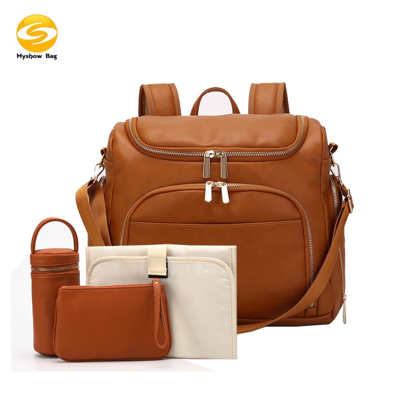 leather diaper bag backpack
