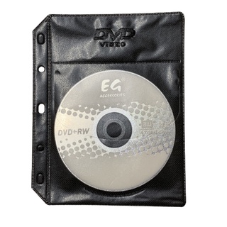 CD/DVD Binding Sleeve With Hole Punched For 2&3 Ring Album 3 Holes 100/Pack Black with clear cover (CW DVD SLE-100)