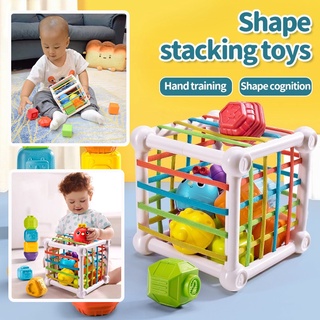 Montessori Baby Activity Cube Sorting Toys Stacking Game Early Learning Colors Numbers Educational Toys Infant Blocks Set