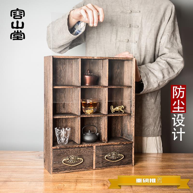 Rongshantang Solid Wood Teacup Shelf Tea Set Rack Storage Cabinet Teapot Holder Small Bogujia Tea Set Accessories Tea Pet Shopee Singapore