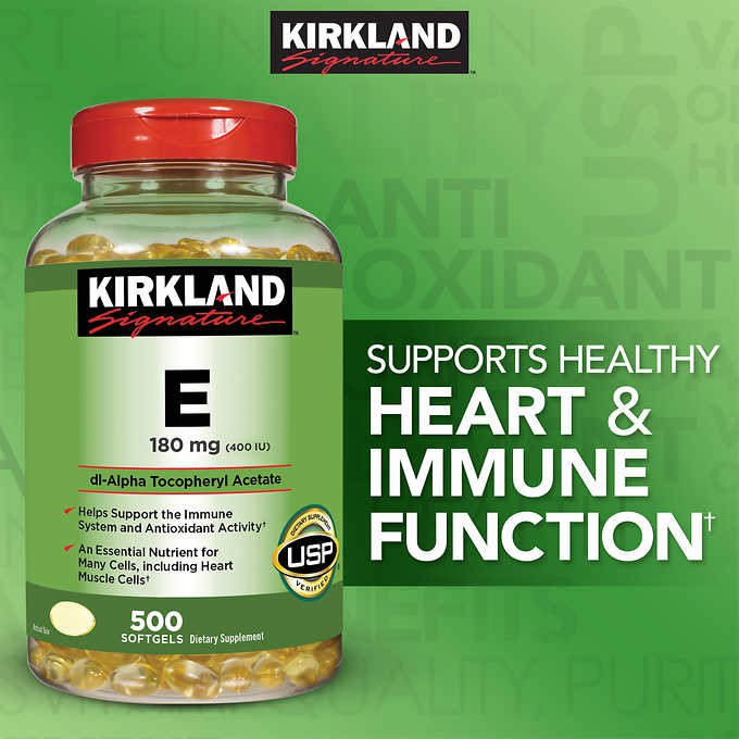 Kirkland Signature Vitamin E 180 Mg 400 Iu Dietary Supplement 500