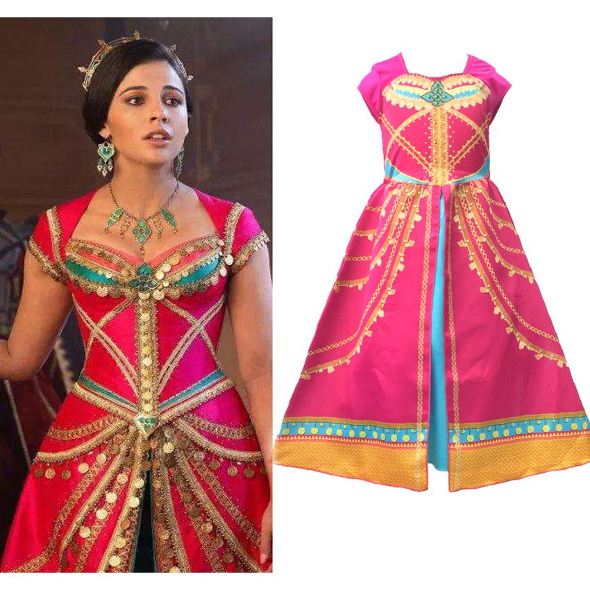 Aladdin Jasmine Dress Costume Pink Fuchsia Outfit For Kids Shopee
