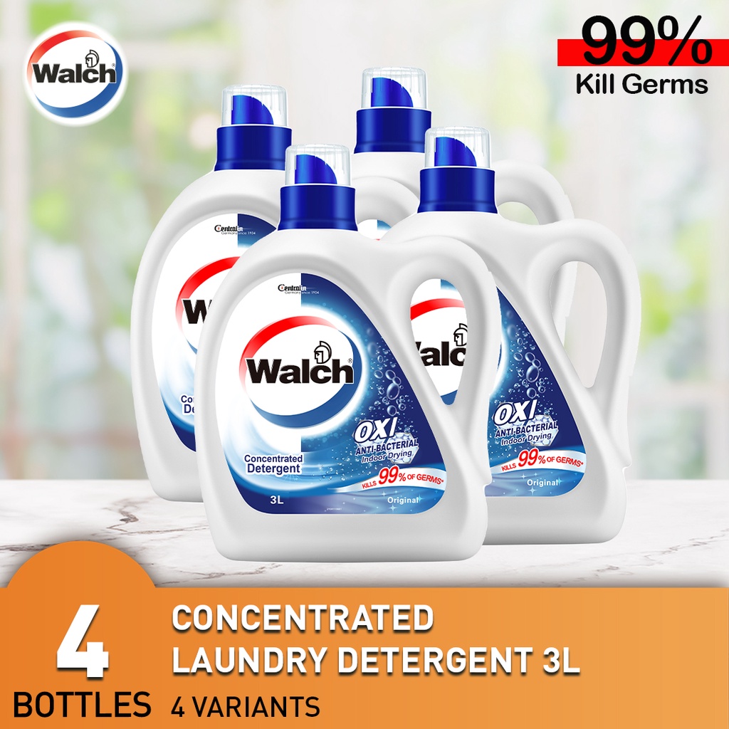 Walch Antibacterial Concentrated Laundry Detergent 3L x 4 Bottles ...