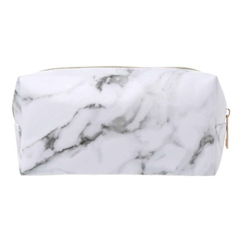 white and gold pencil case