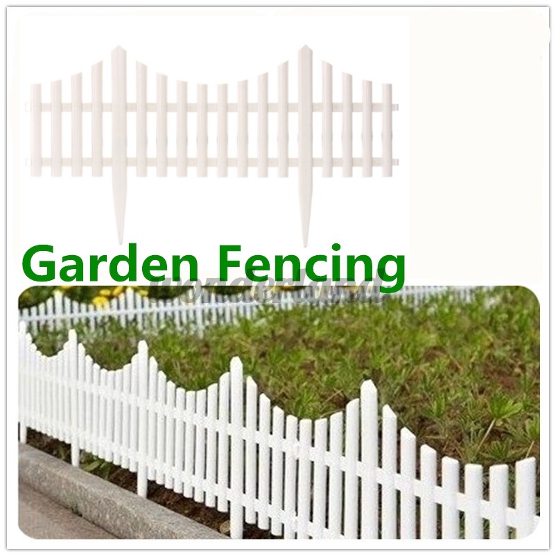 12 White Flexible Plastic Garden Picket, White Garden Fence