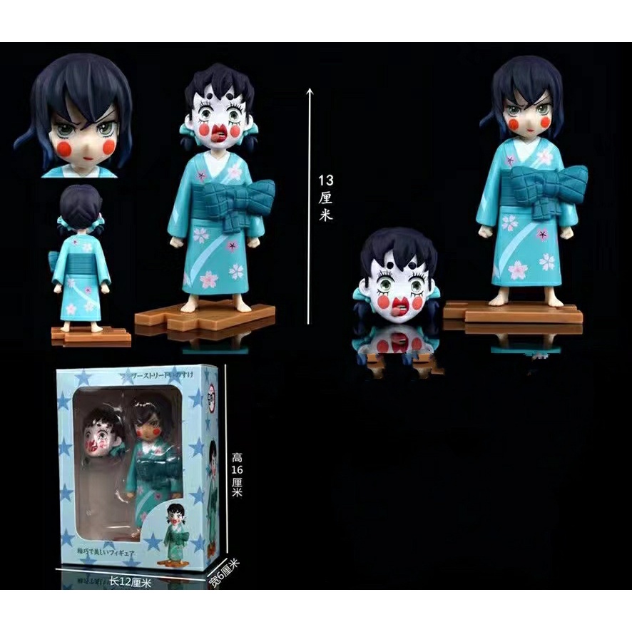 Anime Demon Slayer Action Figure Kamado Tanjirou Agatsuma Zenitsu Hashibira Inosuke Replaceable Plug PVC Model Toys Birthday Gift