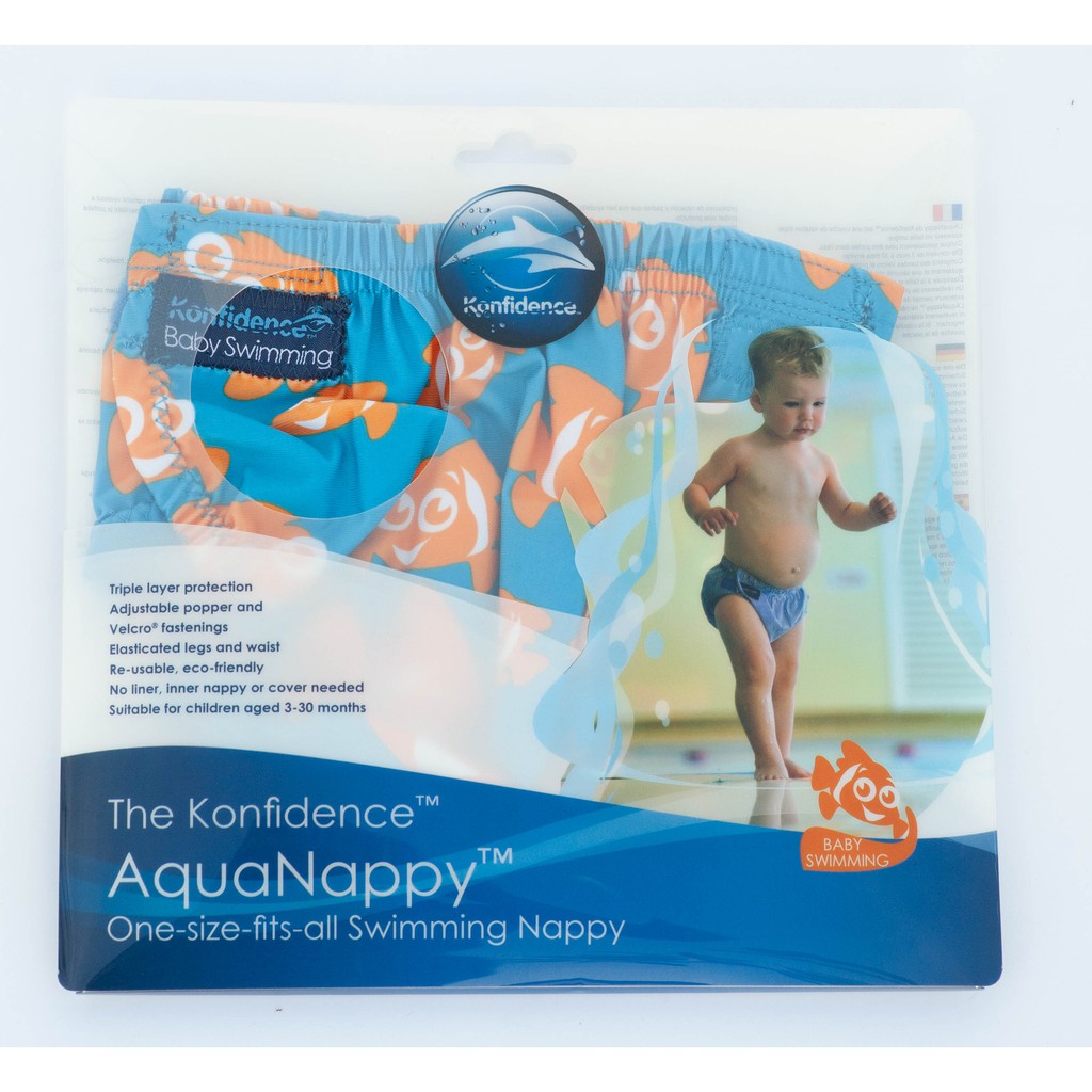 Red Wave One Size Konfidence Aquanappy Swim Diaper 3-30 Months 