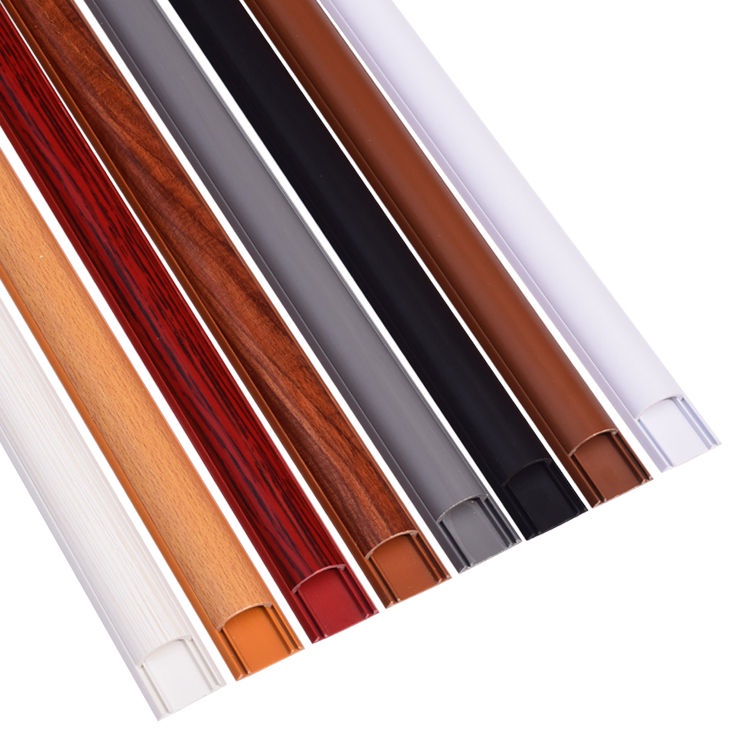 Open Mounted PVC Trunking Wood Grain Color Aluminum Alloy Trunking Arc