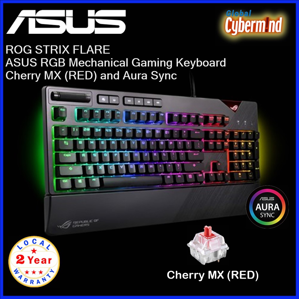 ASUS ROG STRIX FLARE RGB Mechanical Gaming Keyboard With Cherry MX RED 