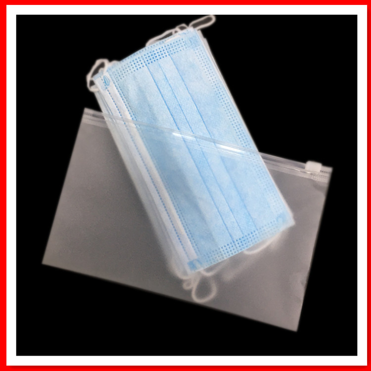 Spot supply CPE frosted zipper bag disposable mask packaging bag ...