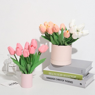 10pcs/Bunch Tulip Artificial Flowers Plants Latex Real Touch Party Wedding Bouquet Home Decor #2
