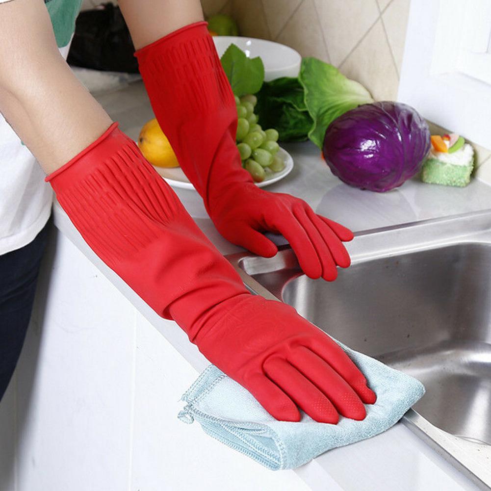 long red rubber gloves