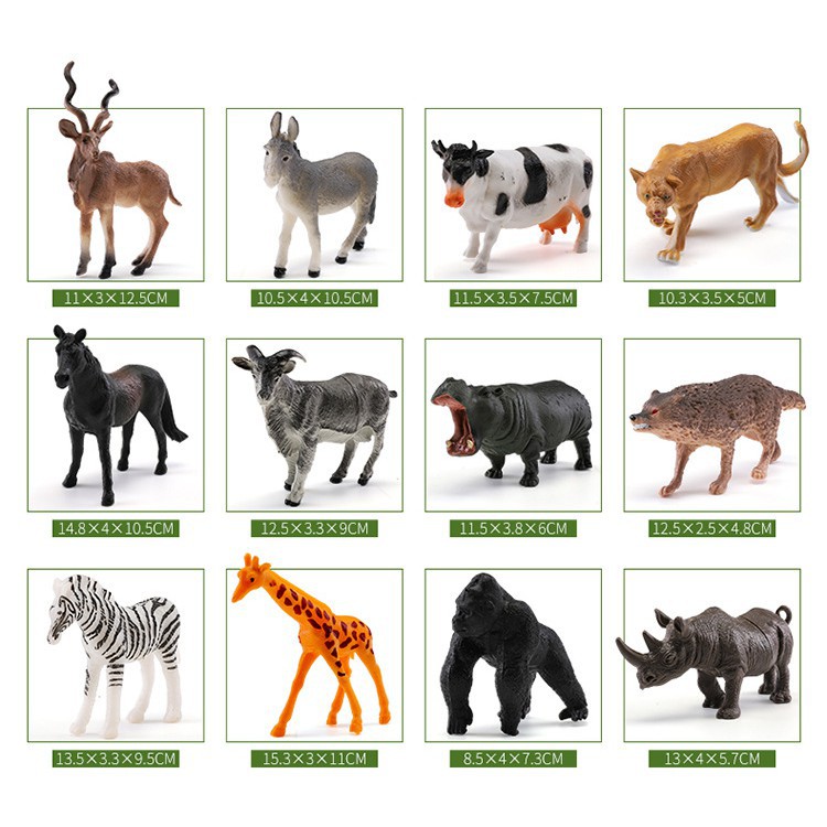 58 Pcs Big Jungle Animal Toys Set, Realistic Wild Plastic Animals Learning  Toys | Shopee Singapore
