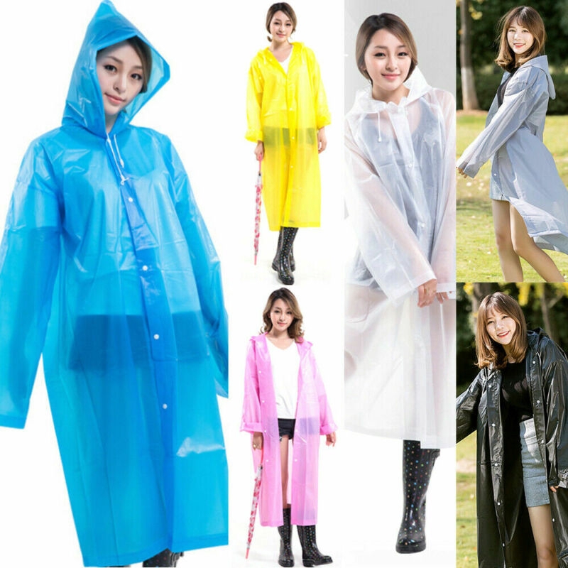 Outdoor Reusable Waterproof Womens Mens Raincoat EVA Cloth Long Rain ...