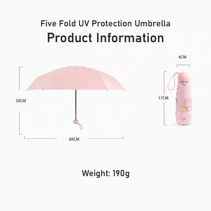 Dlight Pocket Size Umbrella UPF50 & Lightweight