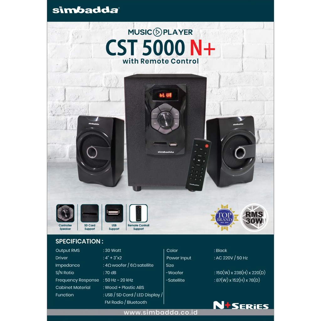 Download Simbadda Cst 5000 5000n 5000n Remote Bluetooth Usb Aux Fm Radio Official Shopee Singapore