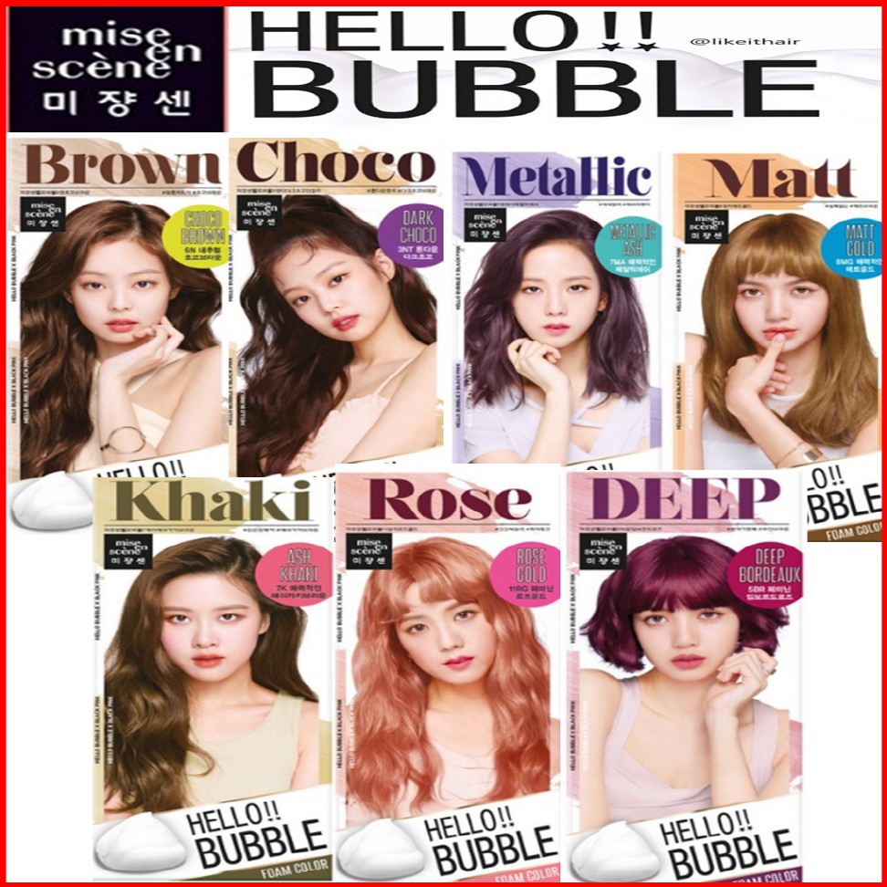 Mise En Scene Hello Bubble Foam Hair Dye Coloring Shopee Singapore