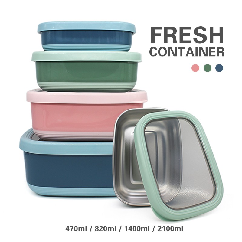 【FREE SHIPPING】Stainless Steel Portable Lunch Box Airtight Food Storage Box Food Container Lunch Box Food Bento Box Fruit Container Food Crisper