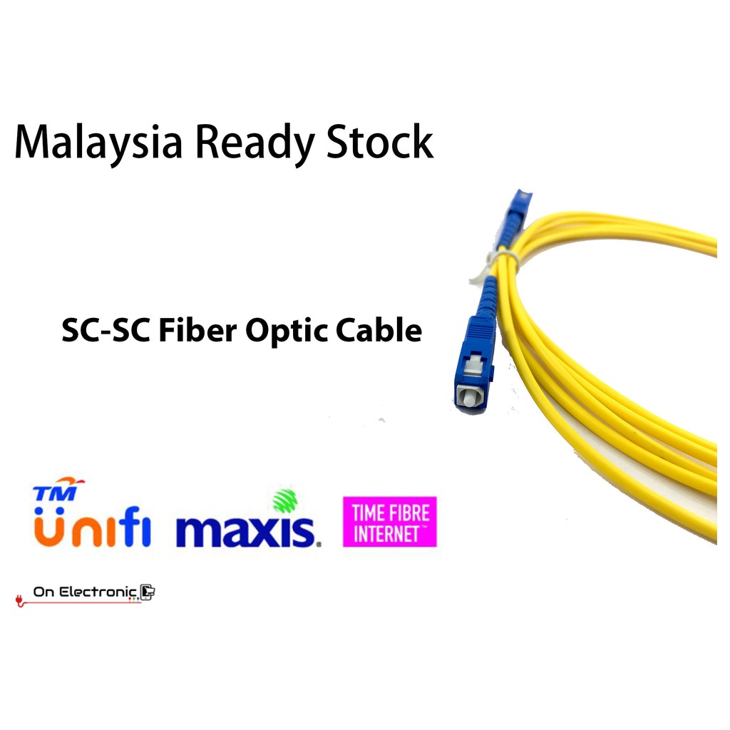 Shop Malaysia 1 5m 3m 5m 10m 15mm Sc Fiber Optic Cable Fiber Optic Cable Patch Cord For Unifi Time Sm Lan Jumper Shopee Singapore
